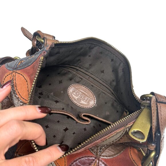 Rare Fossil Multicolour Patchwork Leather Hobo Bag – Excellent Condition - Picture 10 of 15